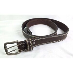Stone Mountain Men's Belt Brown Size 42 1 1/2" Stitched SS Buckle Adjustable USA